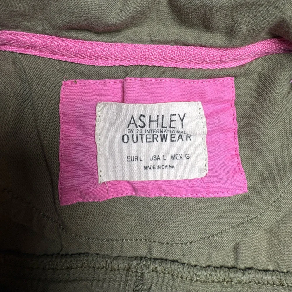 Classic Y2K Olive Utility Jacket with Adjustable Waist -Juniors Large/Womens Med - Picture 13 of 16